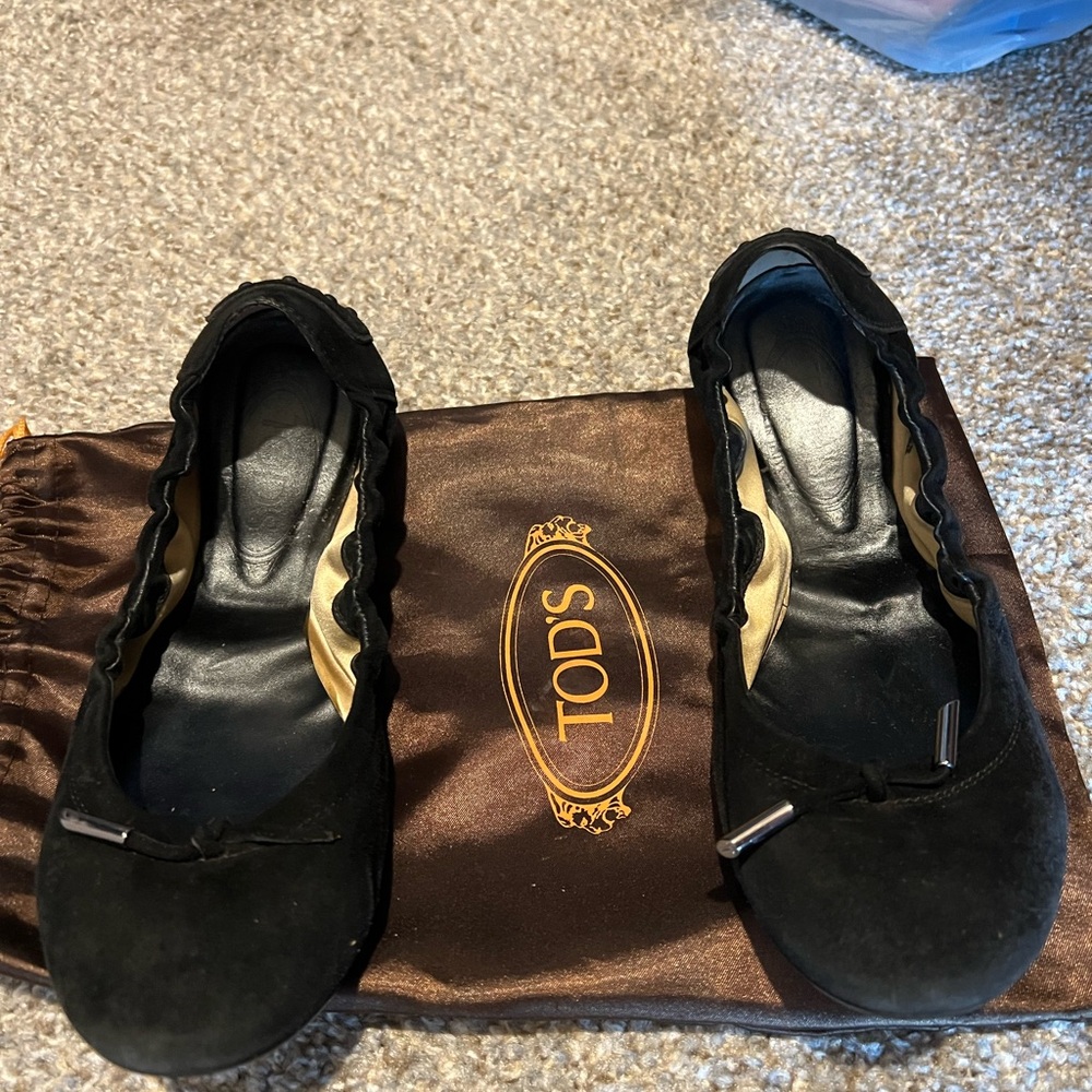 Tod's Black Suede Loafers